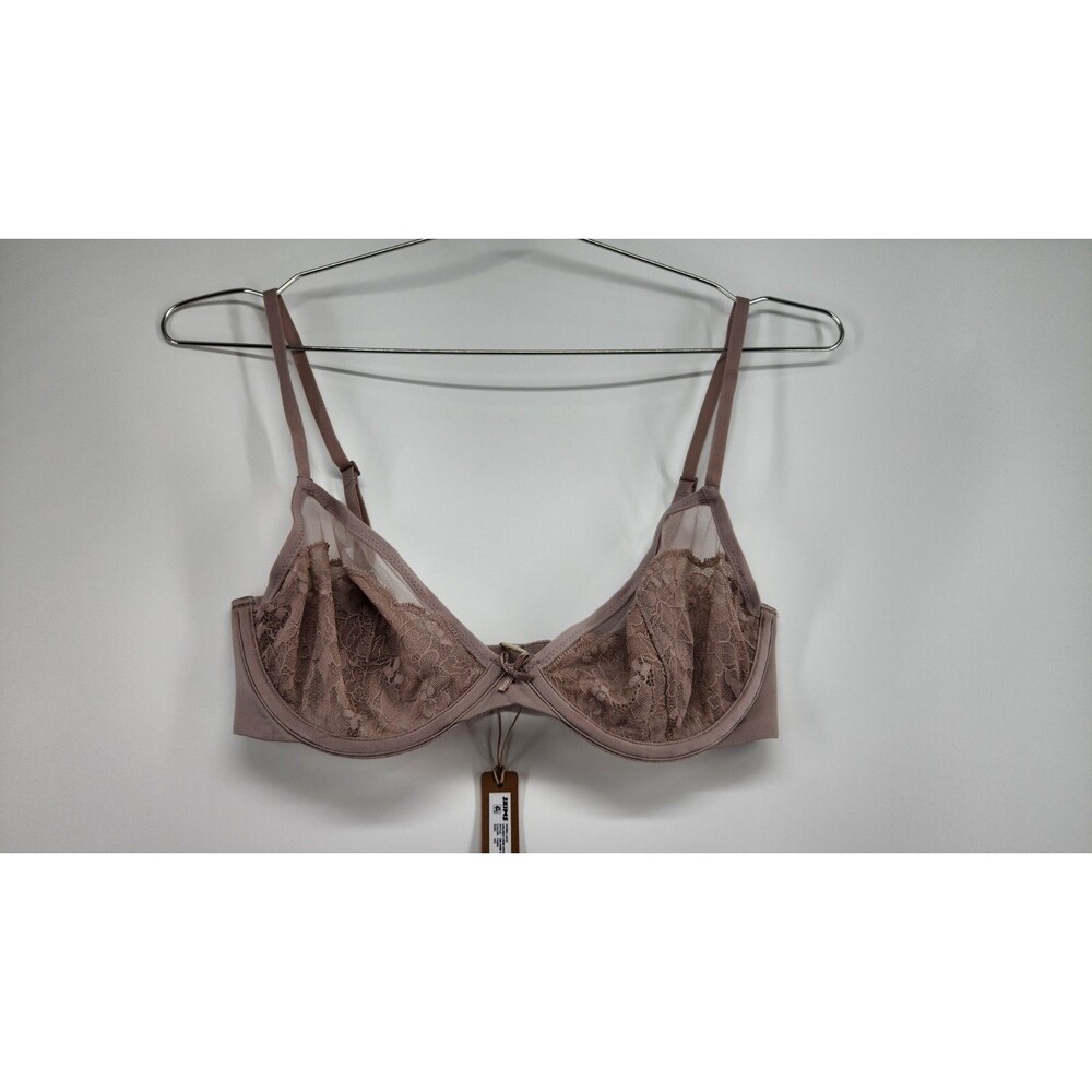 Skims 32D Fawn Beige Lace Unlined Demi Bra DM-DEM-10428W NWT